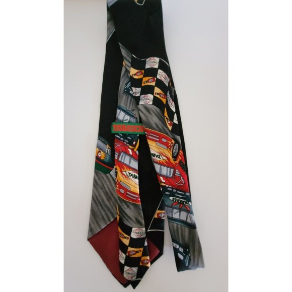 Tabasco Silk Tie Necktie Race Cars and Bottle Belk Made in USA - Picture 2 of 5